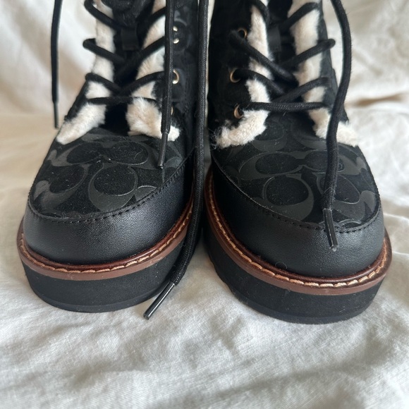 COACH Lug sole black  lace-up boots - Picture 11 of 14